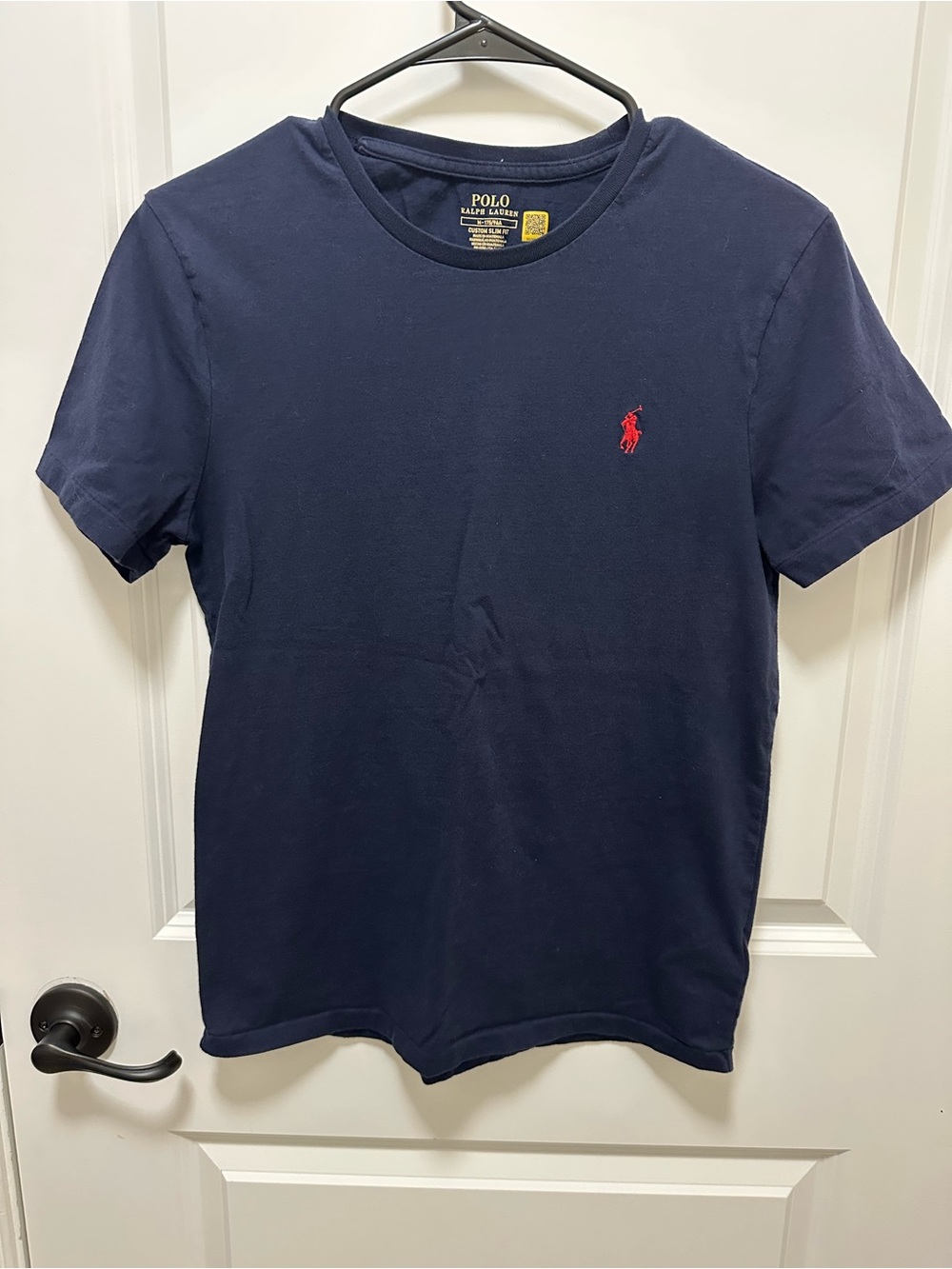 Polo by Ralph Lauren Navy Slim Fit Short Sleeve Tee with Red Pony